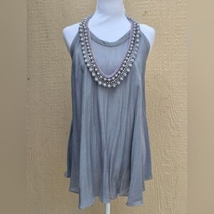 STELLA McCARTNEY  Women's Backless Beaded VINTAGE Tank Top Silk Cotton EU40 US L